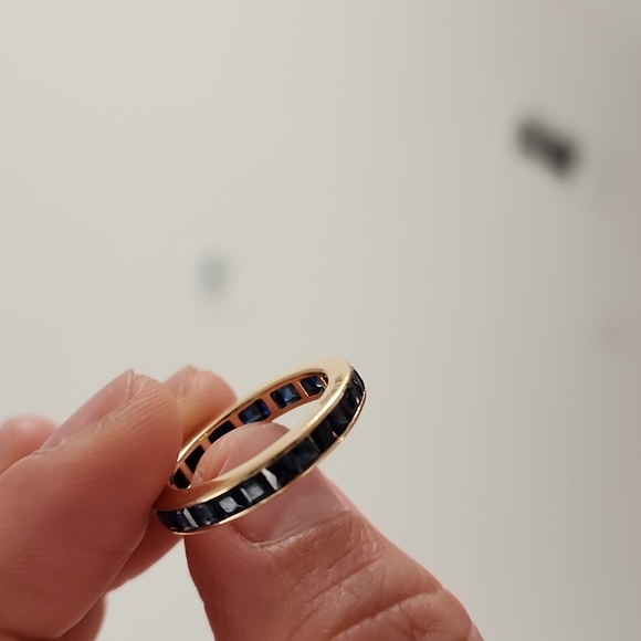 Sapphire eternity band 14k 7 - Picture 6 of 9